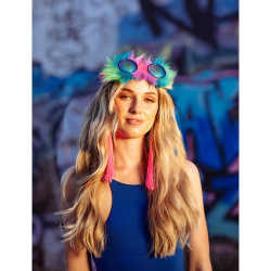 Festivalové náušnice v neónovo ružovej farbe (20 cm)